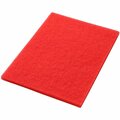 Global Industrial 14in x 20in Buffing Pad, Red, 5PK 641307RD